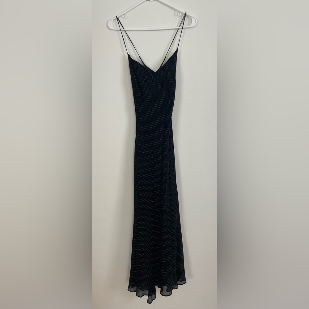 Lauren by Ralph Lauren Vintage black polka dot midi dress